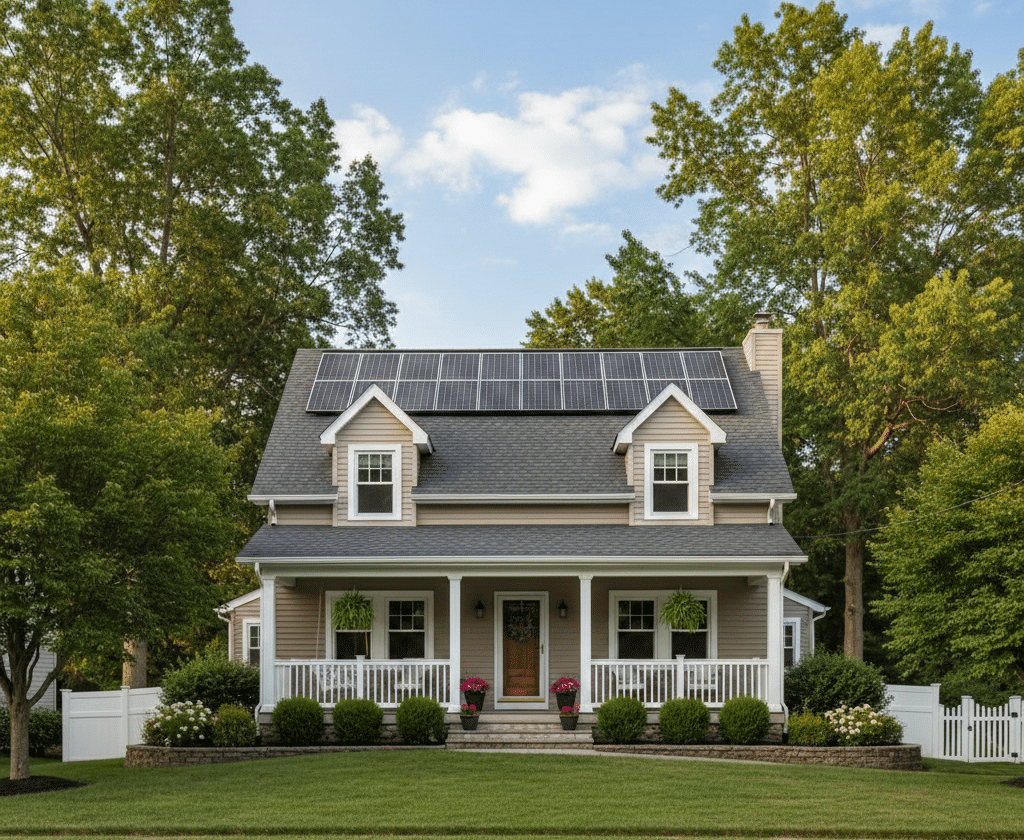 NJ home with solar using net metering